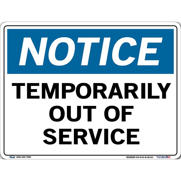 Vinyl Label Sign, 9-1/2" Height, 12-1/2" Width, Vinyl Label, Rectangle, English